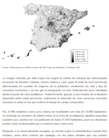 Grafico de Lugar, identidad territorial e inmigración extranjera en áreas rurales y pequeñas ciudades de España